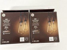 2 Pack GE LED Vintage ST19 Clear Glass Warm Candle Light Dimmable Bulbs 2 Pack
