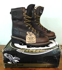 Georgia Boot G7113 WATERPROOF ABRASION-RESIST SOFT TOE 8" LOGGER SZ 14M Chocolat