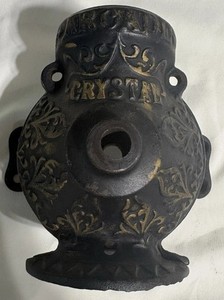 Antique Arcade Crystal Coffee Grinder HOUSING w/ Unique Gold Lettering