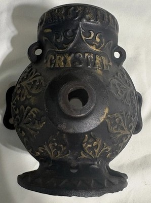 Antique Arcade Crystal Coffee Grinder HOUSING w/ Unique Gold Lettering