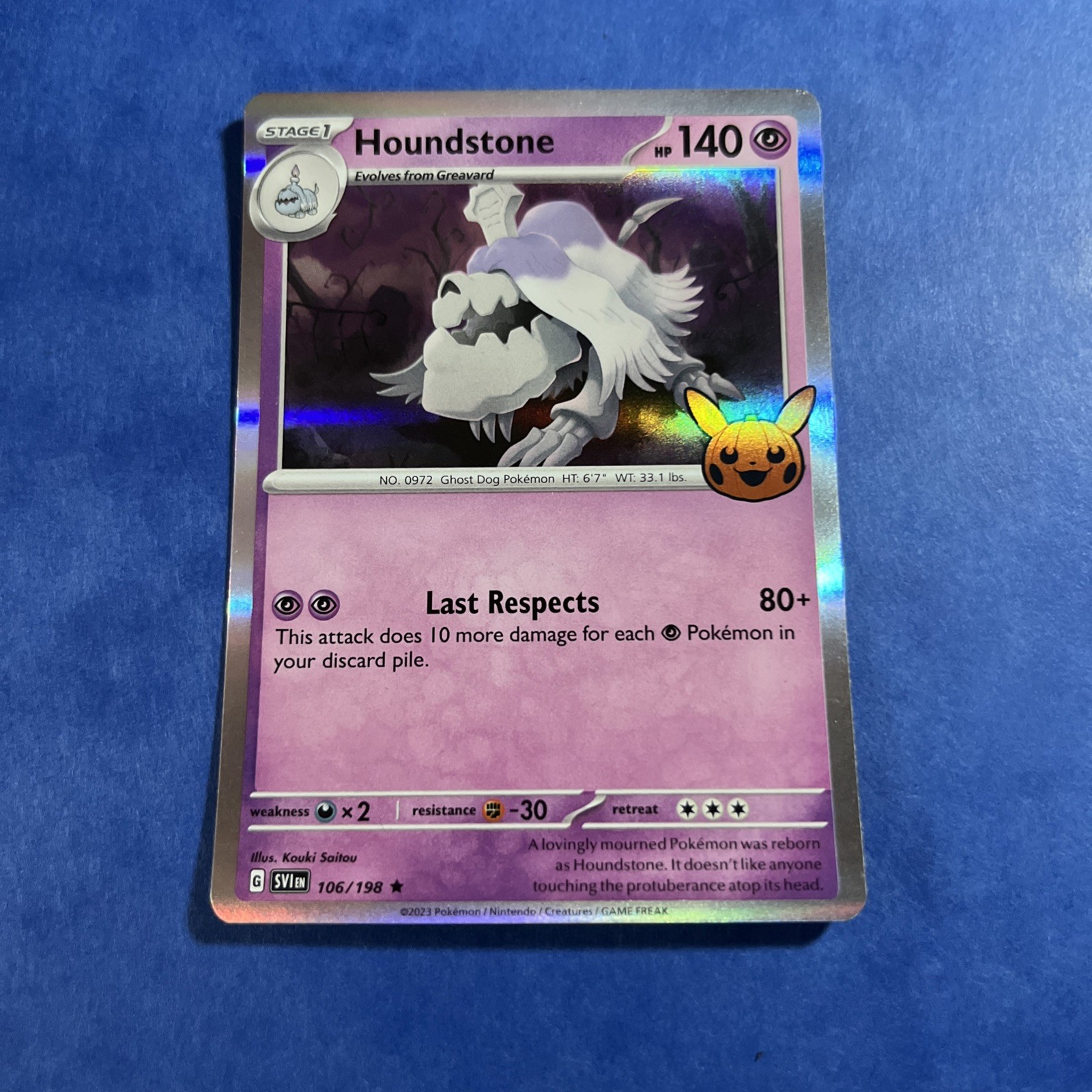 FIGURINA CARTA POKEMON ANNO 2023 - HOUNDSTONE - STAGE 1 - INGLESE
