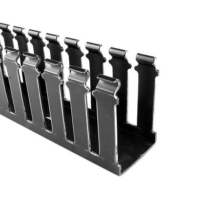 181-00550 - Slotted Wall Wiring Duct 1.5x3in Non-Adhesive PVC Blck  (120 EA)