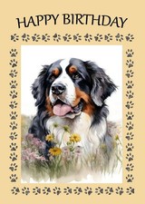 BERNESE MOUNTAIN DOG BIRTHDAY CARD GREETING NOTE CARD