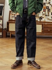 Red Tornado Mens 14oz Selvedge INDIGO Denim Jeans Loose Fit Straight Leg Pants