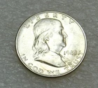 1948-D Franklin Half Dollar AU/BU 85% FBL Frosty in saflip #Y255