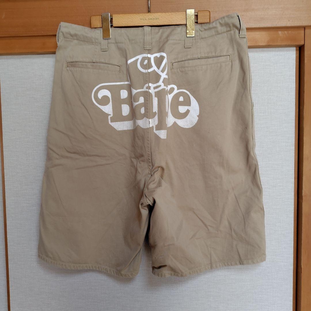 A Bathing Ape Baby Milo Cotton Chino Shorts Half Pants Beige M BA0226184 thumbnail 6