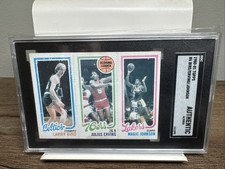 1980-81 Topps Basketball #6 Larry Bird Magic Johnson Julius Erving SGC Authentic