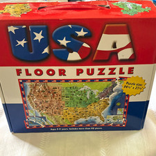 New USA Maps Theme Multicolor Floor Puzzle United States Map for Ages 3-5 sealed