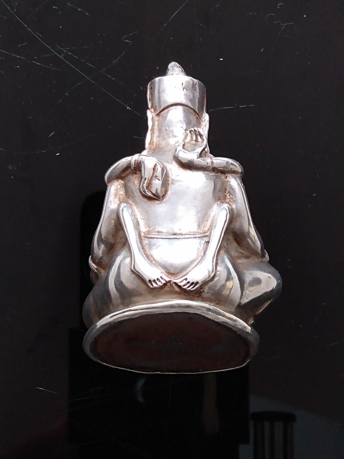Vintage Tibetan Silver Clad Bronze Copper Mandkesvara Yab-Yum Buddha Temple Lama