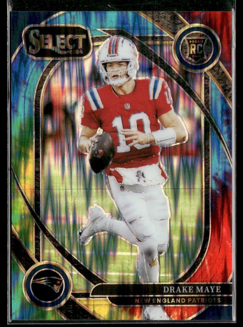 2024 Panini Select Drake Maye RC Tie-Dye Shock Prizm /25 Patriots Rookie #218