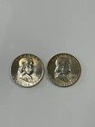 1953-P and 1953-D Franklin Silver Half Dollar BU