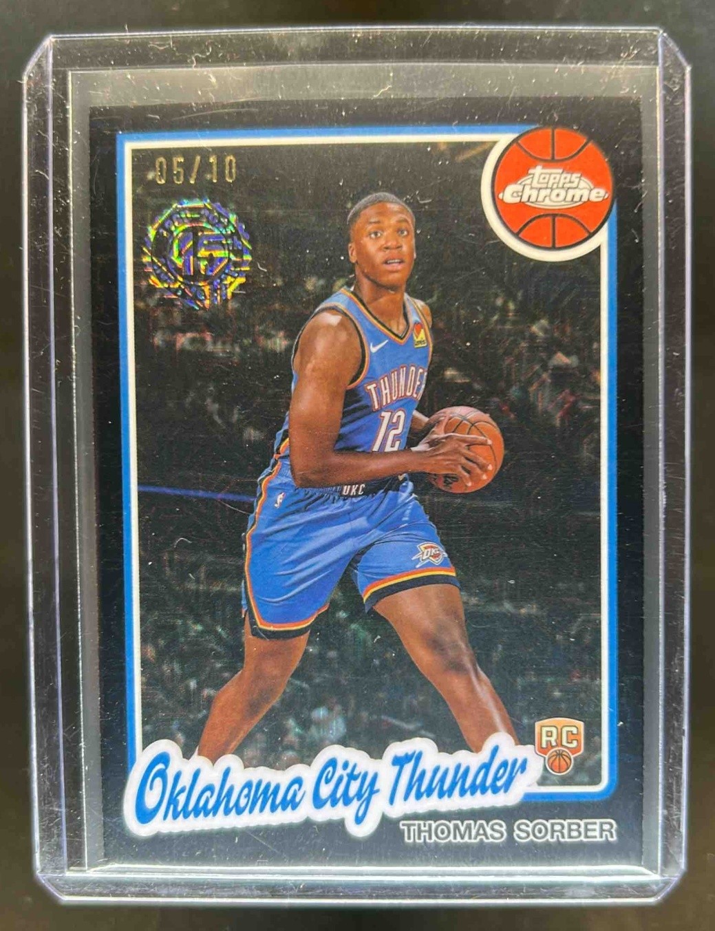 2025-26 Topps Thomas Sorber 1980-81 Chrome RC Black Mojo Refractor #/10 Thunder