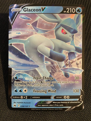 Glaceon V 038/159 Crown Zenith Holo Ultra Rare Pokemon Card TCG English NM  | eBay