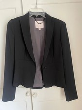 Rebecca Taylor Wool Single Breasted Button Blazer Black Size 4
