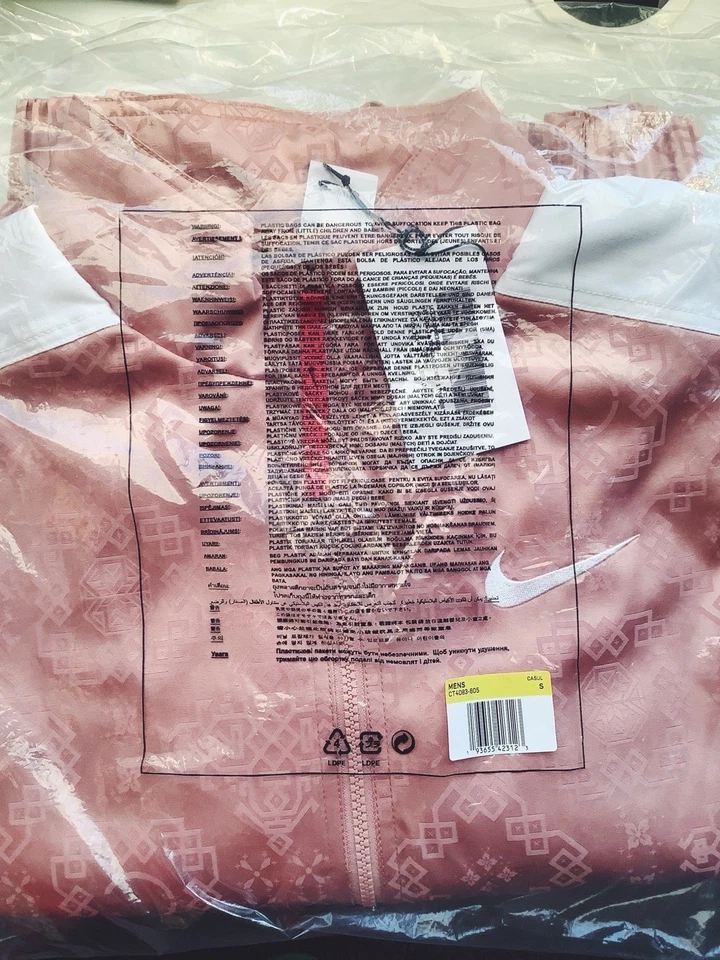 超罕见 EDISON CHEN Clot X 耐克玫瑰金丝绸运动服夹克,尺寸 S — 第 3/3 张图片