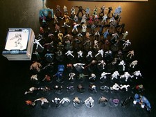 100 DIFFERENT Star Wars Miniatures Game figure lot W/ CARDS FREE SHIPPING rpg