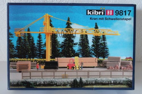 Kibri HO 9817 grúa con pila de umbrales kit nuevo embalaje original | Zustand: Neu
