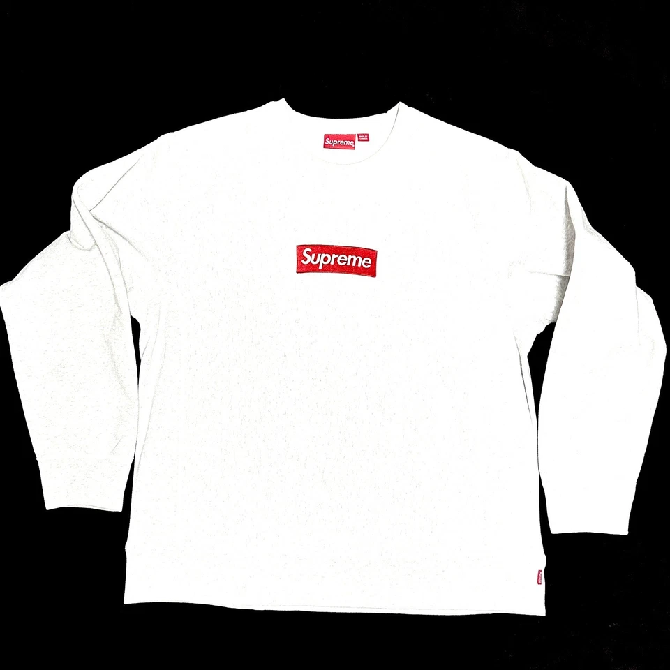 100% Authentique Supreme Col Ash Gris FW18 Box Logo XL à Capuche Thé - Photo 1/4