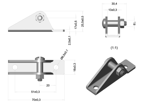 Lagerschuh 6mm 8mm 10mm Bolzen Gabel Befestigungsplatte Halterung für Gasfeder - Bild 4 von 7