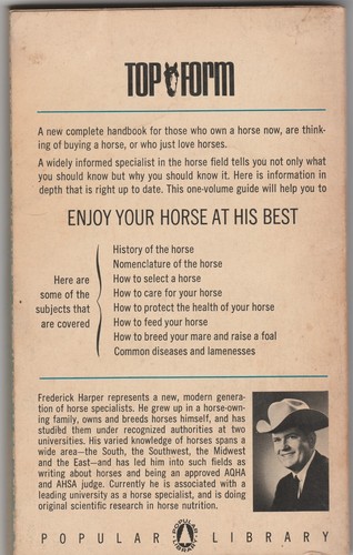Top Form Book of Horse Care | Frederick Harper | 1966 | Paperback bb - Imagen 2 de 10