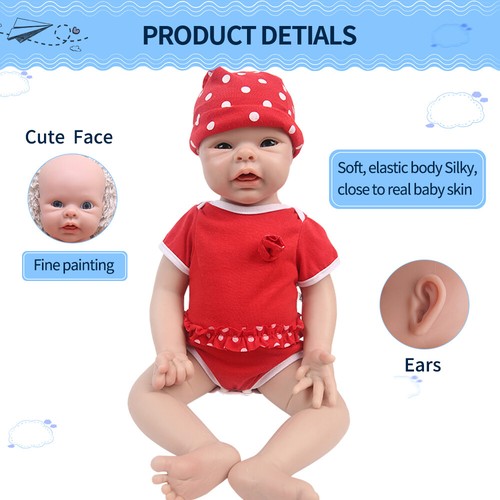 Muñeca renacida de silicona IVITA 20\'\' cuerpo suave bebé niña - Imagen 5 de 15