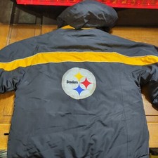 NFL Team Apparel Youth Steelers Coat Hood size XL 18/20 Zip off hood