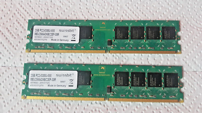Barrette RAM DDR2 Swissbit 2Go PC2-5300U 667Mhz - Référence MEU25664D6BC2EP-30R, Occasion