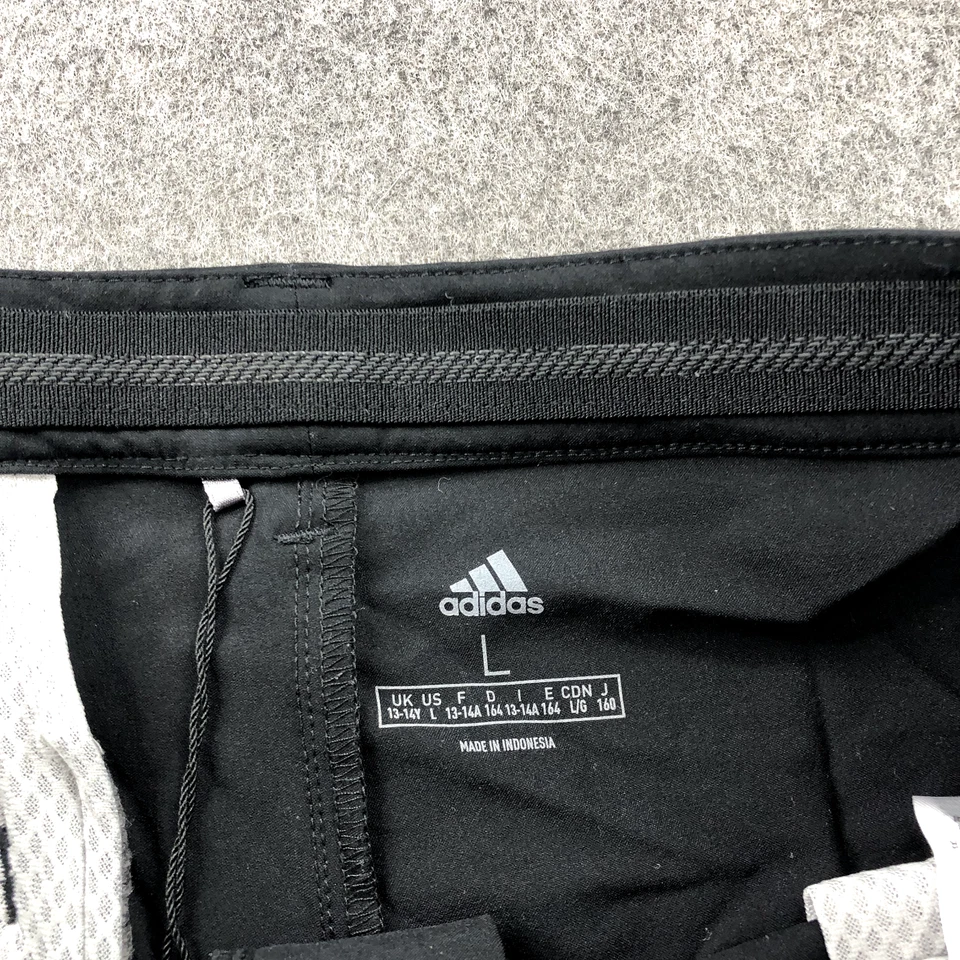 Adidas Shorts Boys Large Black Solid Pocket Golf Outdoors 10" Inseam Youth - Image 4 of 4