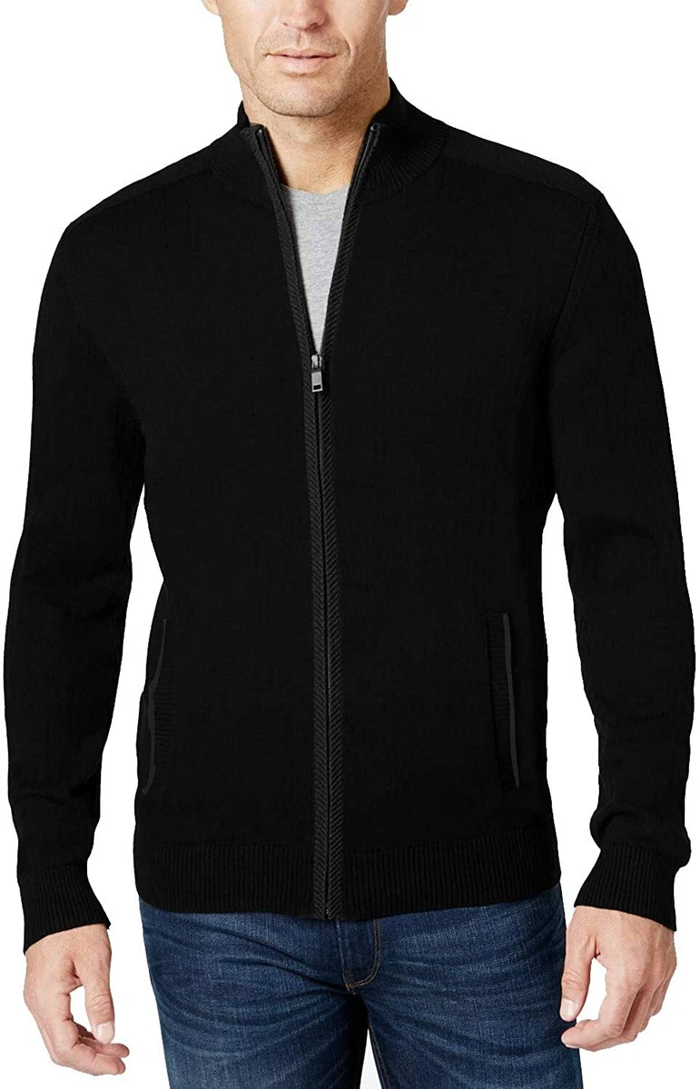 Mens black top zipper sweater