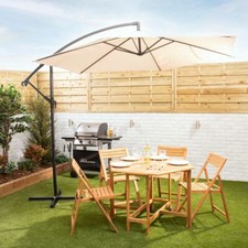 Alfresia 3m Garden Cantilever Parasol with Crank Handle & Cross Base | 4 Colours
