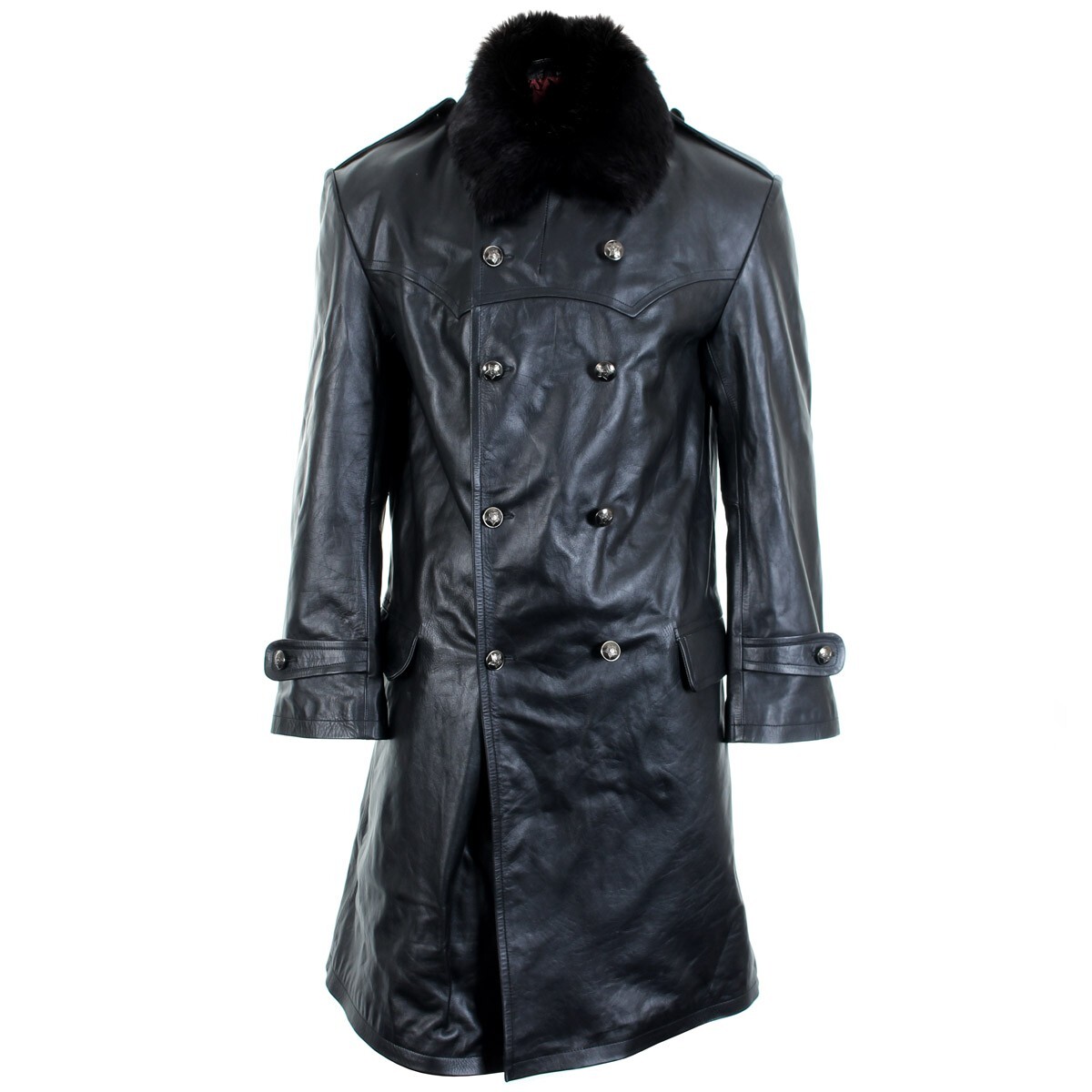 Officer Coat – Black LP-FACON Mens WW2 German Military Officer Uniform Classic Black