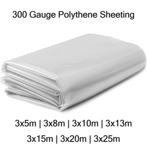 3m Wide 300Gauge Greenhouse Polythene Plastic Sheeting Cover Insulation