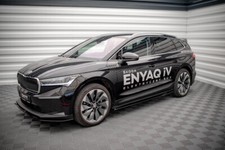 CUP Seitenschweller Ansätze SCHWARZ für Skoda Enyaq iV Side Skirts Schweller ABS