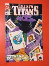 THE NEW TITANS # 68 - VG/F 5.0 - 1990 ROYAL FLUSH GANG - TOM GRUMMETT COVER