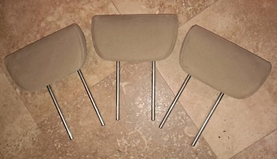  c 2008-2010 Honda Odyssey 3rd Row Cloth Head Rest Beige Set of 3 Herringbone 