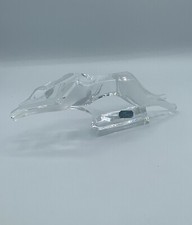 JG Durand  French Lead Crystal Running Greyhound Dog Signed By Artist