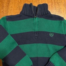 Kids CHAPS Navy Blue & Green Long Sleeve Sweater Sz 6