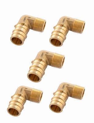 EFIELD 5 PCS Pex A 3/4''x3/4''  MALE NPT Elbow Expansion Fitting, Lead Free
