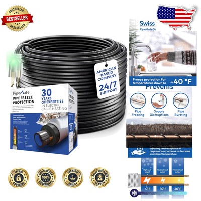 PipeMate Heating Cable - 9 Ft Self-Regulating Solution for Home & RV Pipe Safety