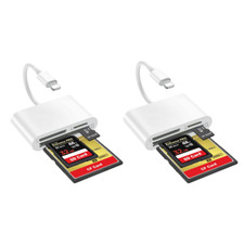 2PACK 3 in 1 SD CF TF Card Reader for iPhone iPad Trail Game Camera Viewer