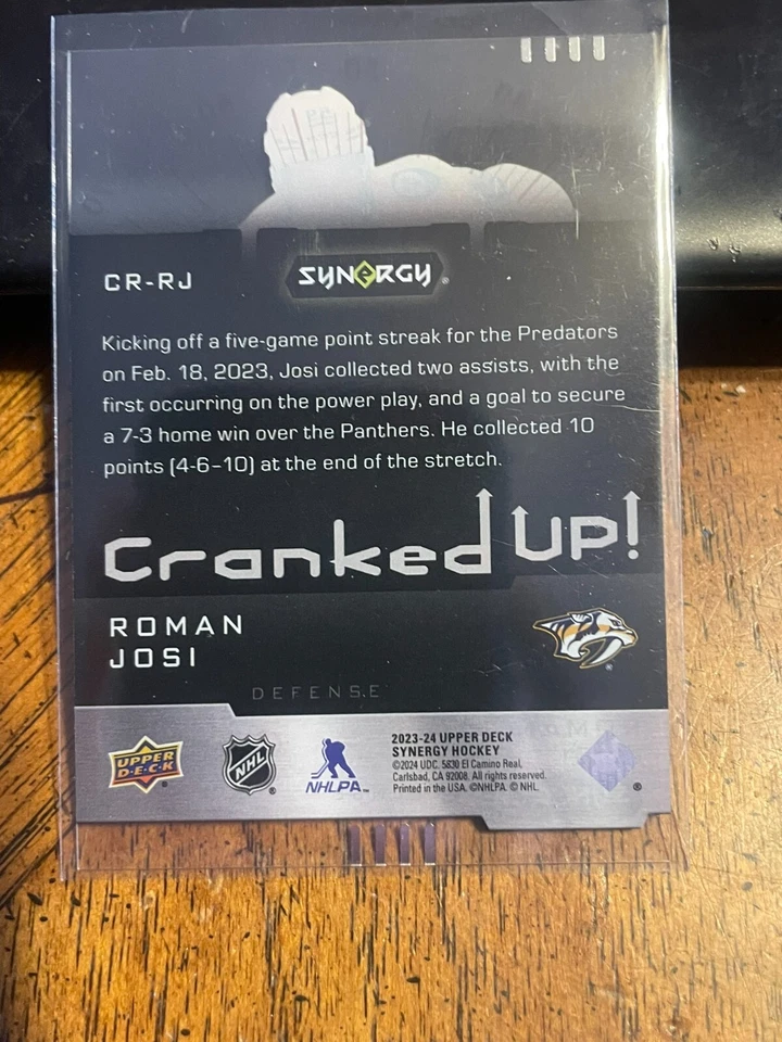 2023-24 Upper Deck Synergy Cranked Up #CR-RJ Roman Josi #'d 013/849 - Image 2 of 2