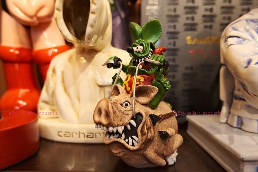 Rat Fink Resin Figurine - Riding Pig Design Vintage Toy | eBay