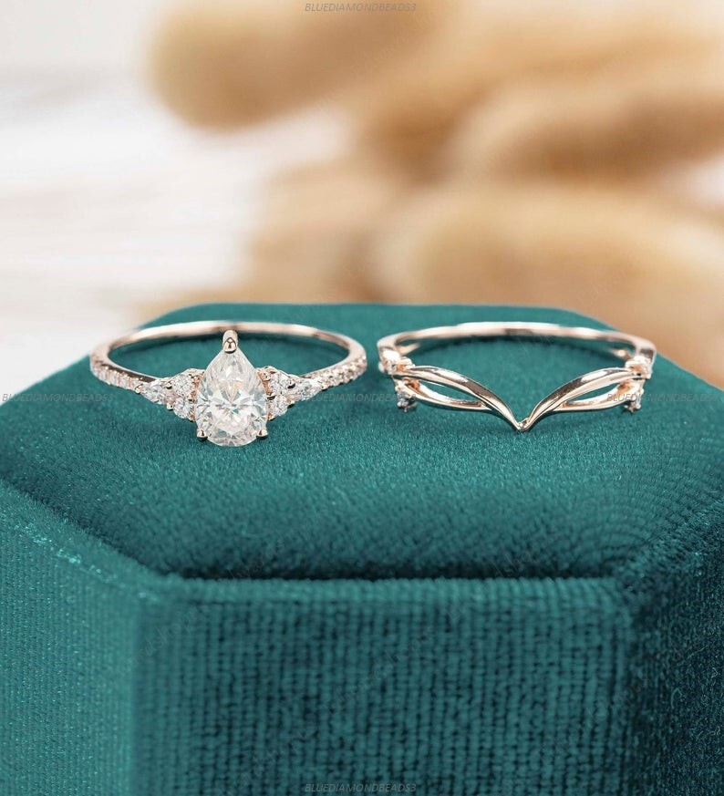 Bridal Stackable Moissanite Engagement Ring in 14k White Gold-image