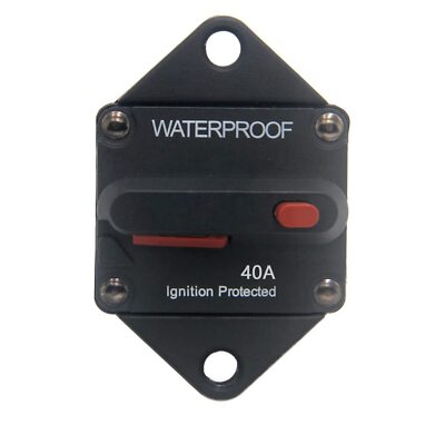 Circuit Breaker 40A Hi-Amp Fuse Inverter Manual Reset for Auto Truck 12-48V DC