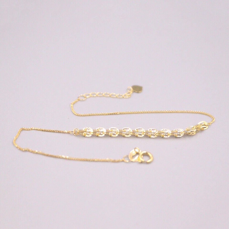 Pure 18K Yellow Gold Phoenix Feather Wheat Chain Bracelet 0.5-0.7g 7.48"L 2.5mmW - Image 2 of 4