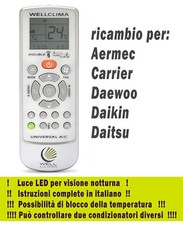 Telecomando condizionatore climatizzatore Aermec Carrier Daewoo Daikin Daitsu