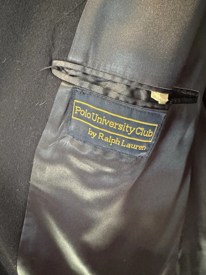 Vintage Ralph Lauren Polo University Club Navy Double Breasted Overcoat - Image 4 of 4
