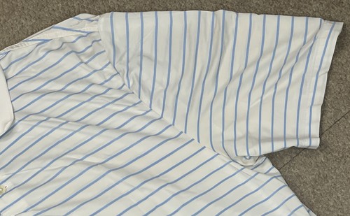 RLX Ralph Lauren Men's Striped Button Up Short Sleeve Golf Polo Shirt Size M - Picture 4 of 12