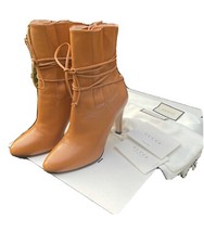 Authentic Gucci Caramel Leather Boots Size 36
