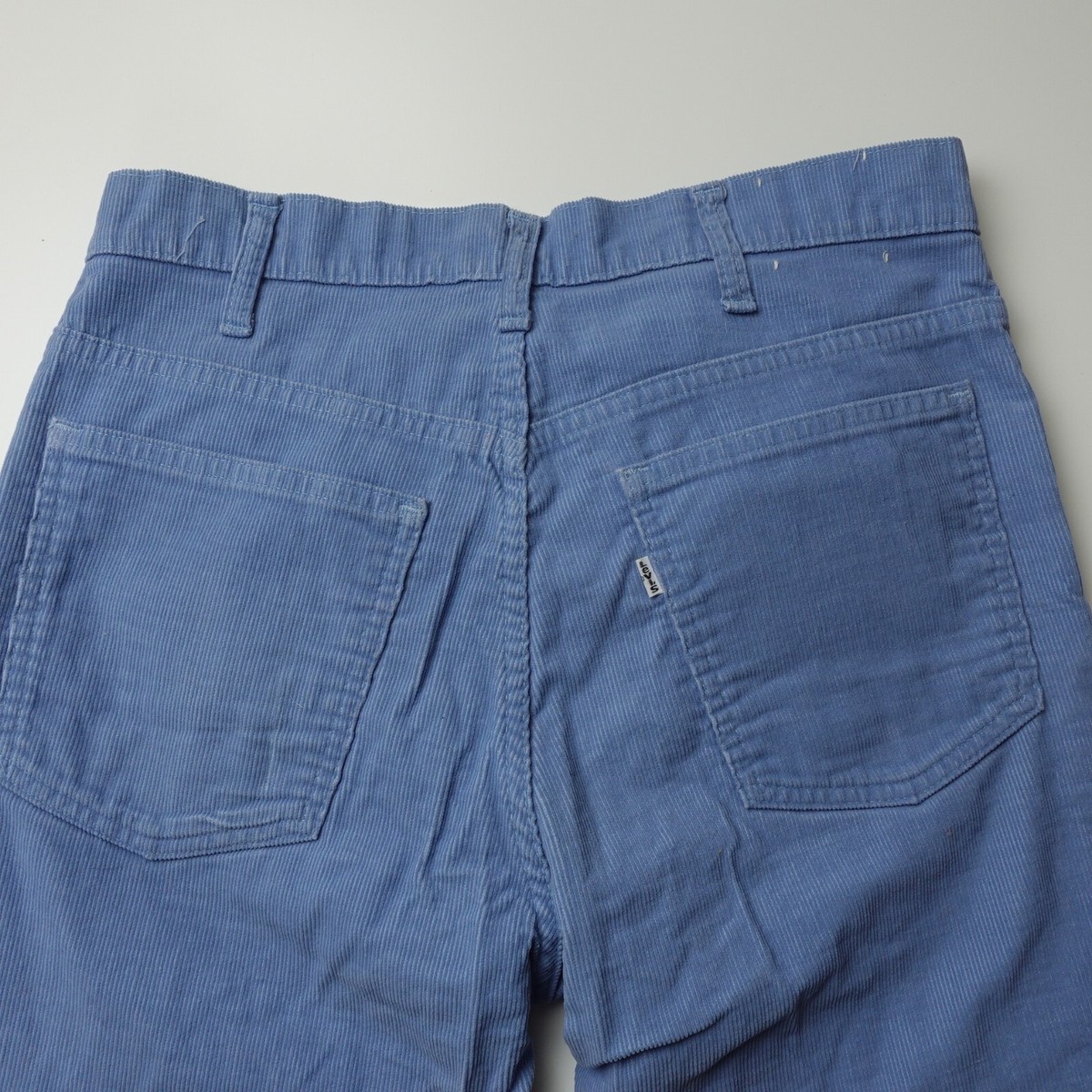 Vintage 70s Levis 519 White Tab Corduroy Pants Straight Blue 31x30 
